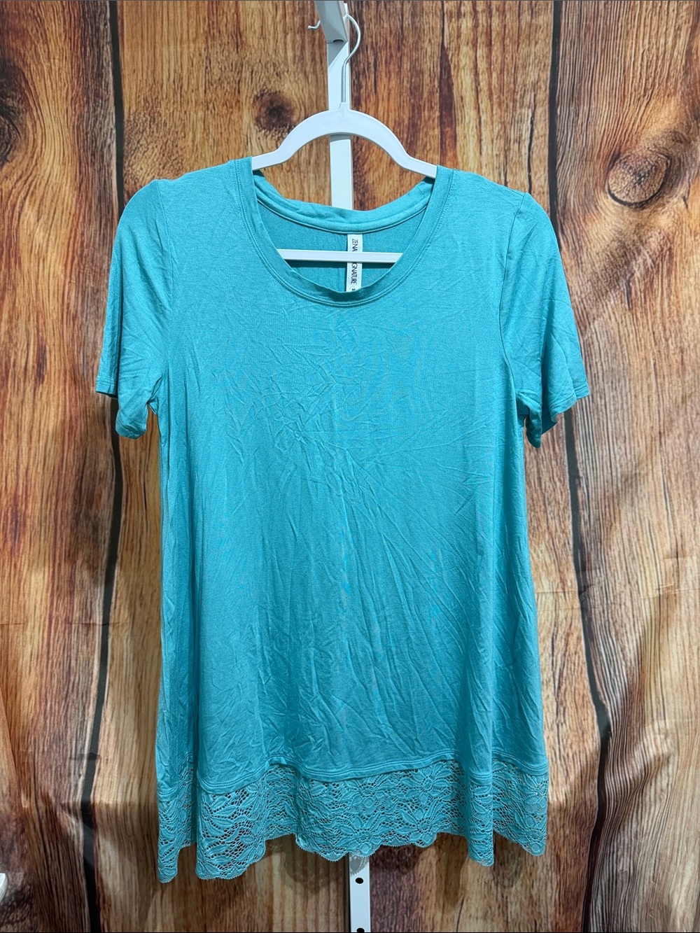Zenana Signature A-line Lace Trim Blouse Size M